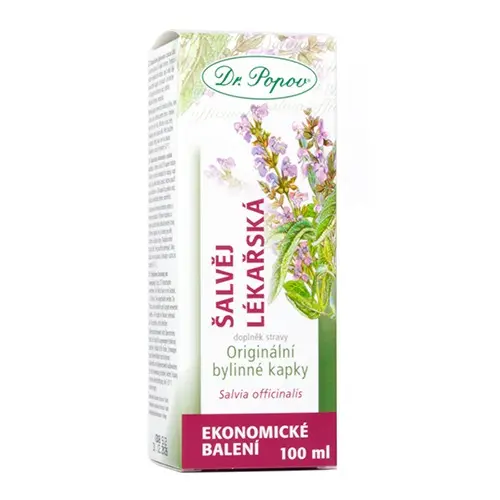 Dr.Popov Kapky bylinné Šalvěj lékařská 100ml