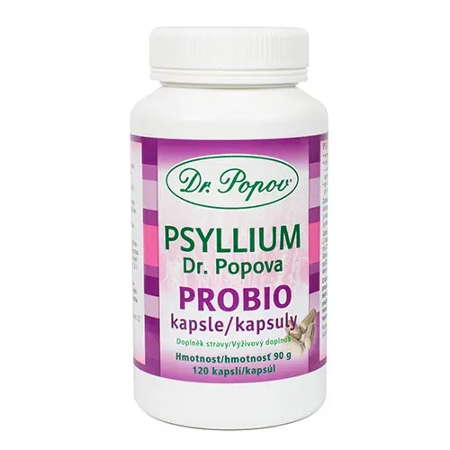 Dr. Popov Psyllium kapsle probio, doplněk stravy 120 ks