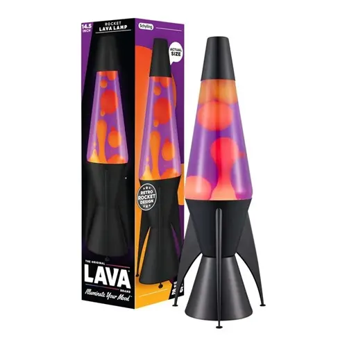 Schylling LAVA Lávová lampička Raketa fialovo-žlutá 36,8 cm