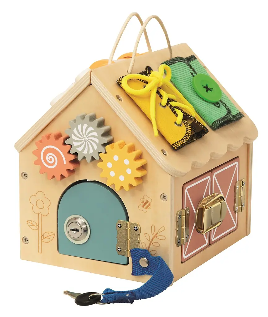 2Kids Toys Activity board - Domeček přírodní - malý