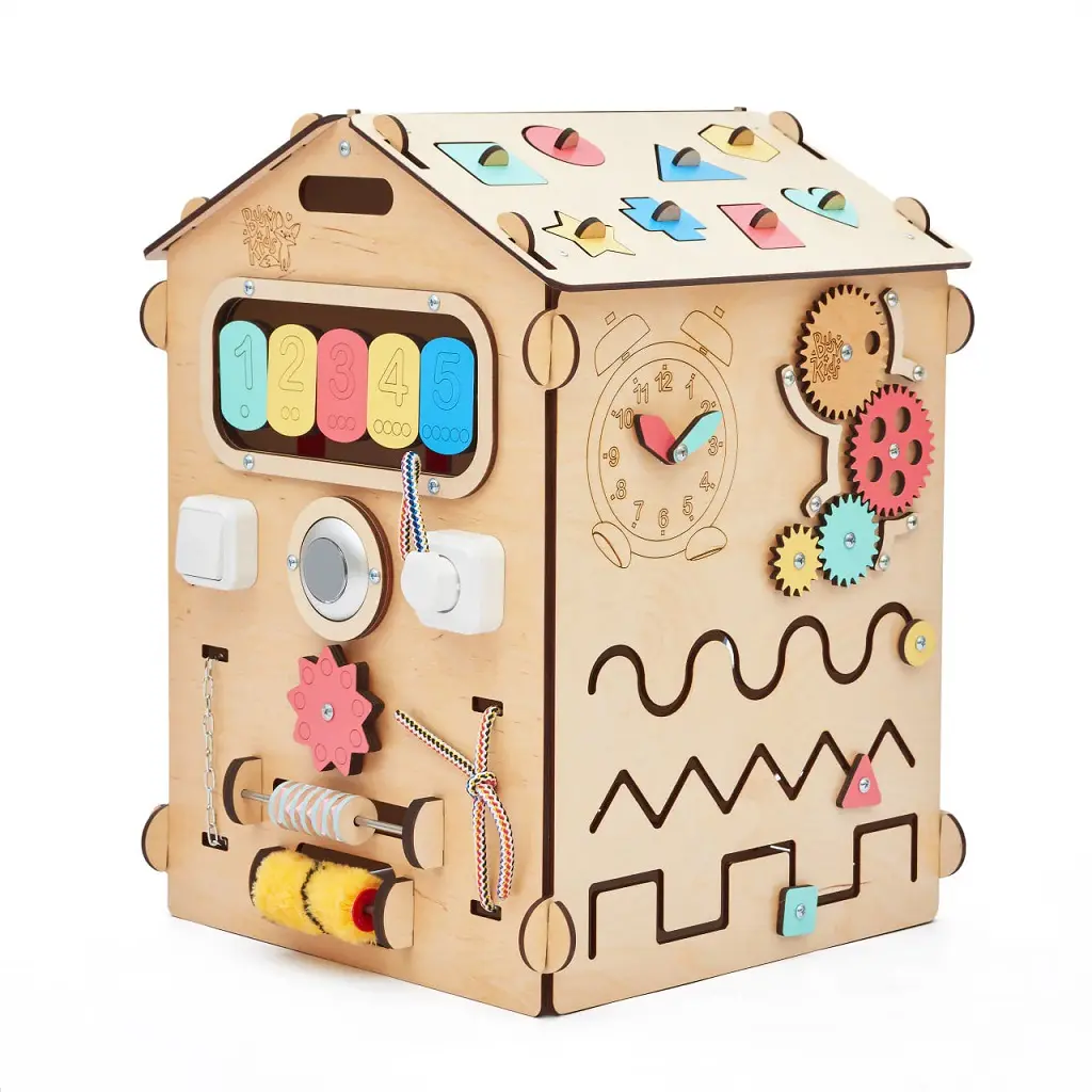 BusyKids Activity board - Domeček - přírodní