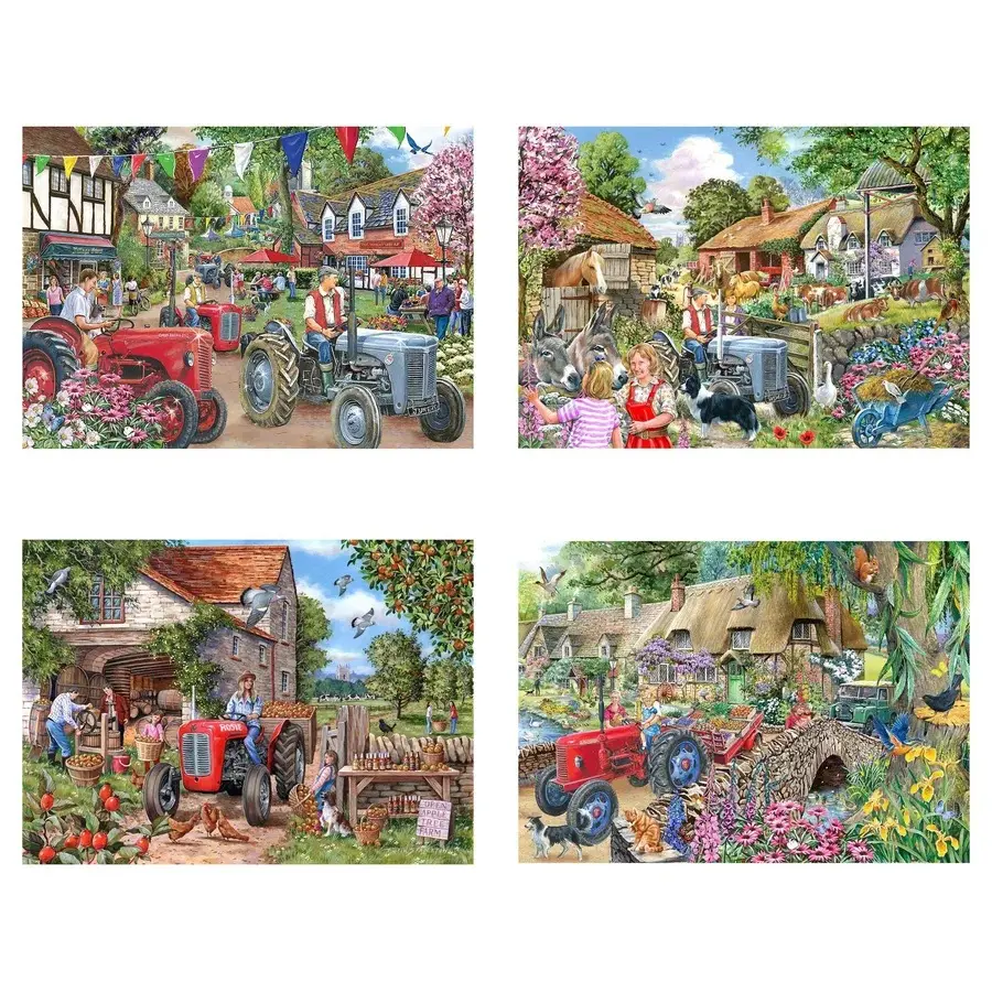 HOP Puzzle Den na farmě 4x250 velkých dílků