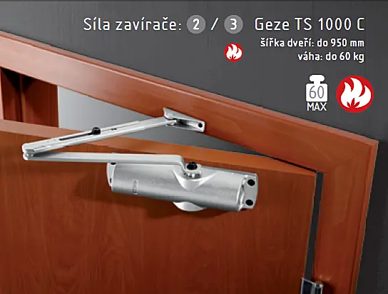 Zavírač ACT Geze TS 1000 C (STŘÍBRNÁ),