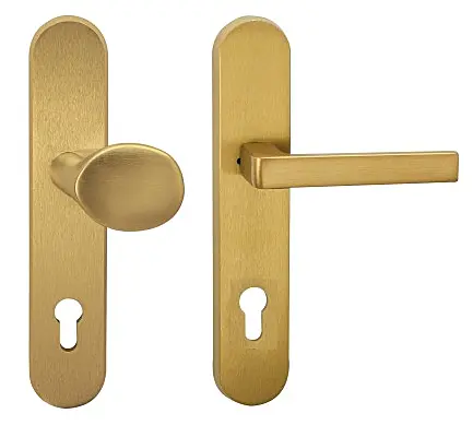Bezpečnostní kování COBRA TOWER S s hranatou klikou  (F4 - bronzový elox), klika-klika, Otvor na cylindrickou vložku PZ, COBRA F4 (bronzový elox), 72 mm