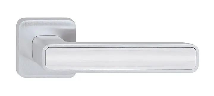Dveřní kování TWIN INNER P 660 s výplní s lesklého nerezu (CH-SAT-LN), klika-klika, WC klíč, Twin CH-SAT-LN (matný chrom - leštěná nerez)