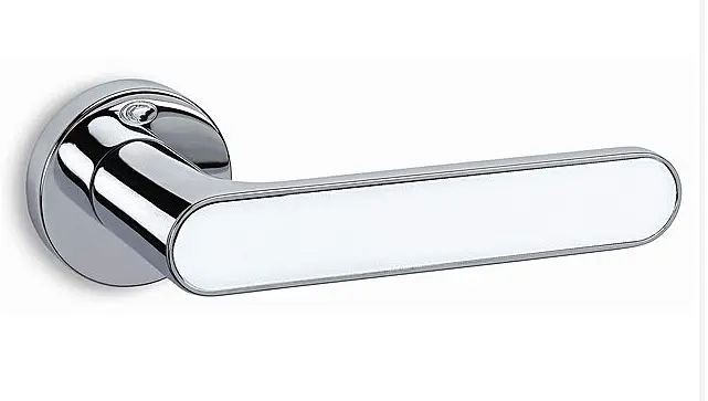 Dveřní kování COBRA 2195 (OC/Bílá), klika-klika, Otvor pro obyčejný klíč BB, COBRA OC/B (chrom/bílá)