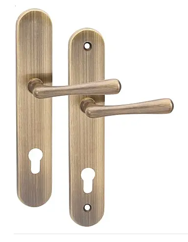 Ochranné kování COBRA ELEGANT bez překrytí (OFS - bronz česaný matný), klika pravá / klika, Otvor na cylindrickou vložku PZ, COBRA OFS (bronz česaný), 90 mm