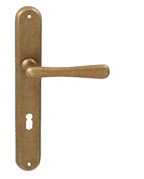 Dveřní kování MP NI - ELEGANT (OBMP - Staromosaz matný lak), klika-klika, Otvor na cylindrickou vložku PZ, MP OBMP - Staromosaz matný lak, 90 mm