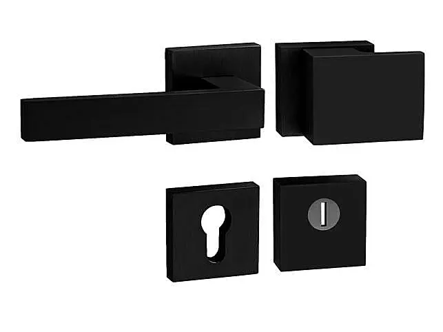 Bezpečnostní kování MP CUBO / SQUARE - HR 3230/2275 (BS - Černá matná), madlo/klika