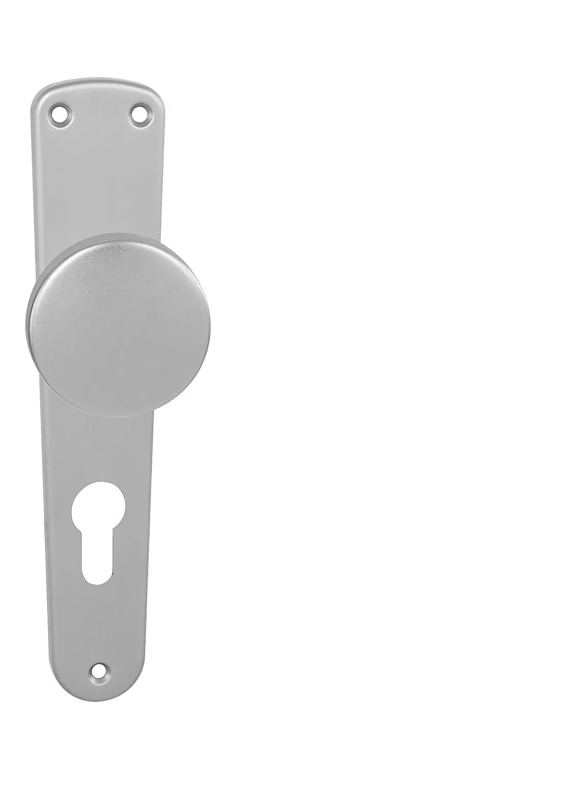 KOULE NA ŠTÍTU MP 2200 - B (F1 - Stříbrná matná), KP koule pevná kus, Otvor na cylindrickou vložku PZ, MP F1 přírodní elox, 72 mm