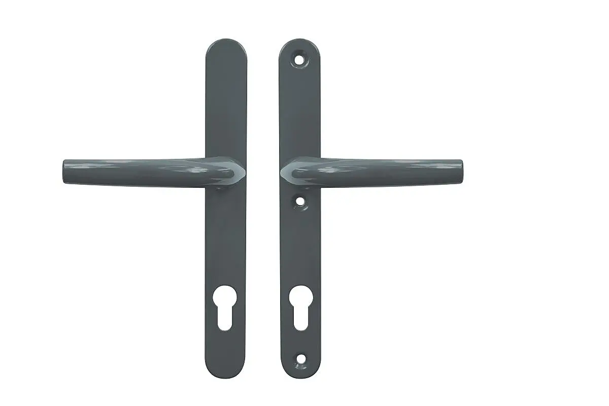 Dveřní kování pro vstupní dveře RICHTER RHD.002.92 (F7016), klika-klika, Otvor na cylindrickou vložku PZ, RICHTER antracit, 92 mm