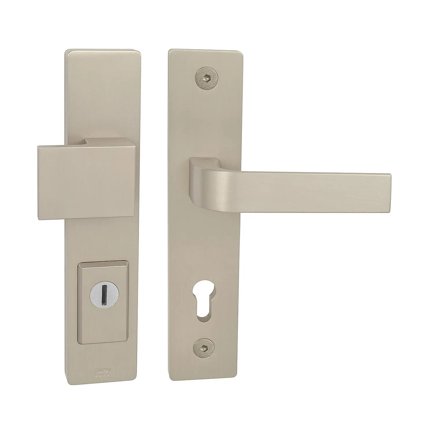 Bezpečnostní kování MP TI - FORTE PLUS 3214/CINTO 2732 - SH (tloušťka dveří 104-110 mm) NP - Nikl perla, madlo/klika