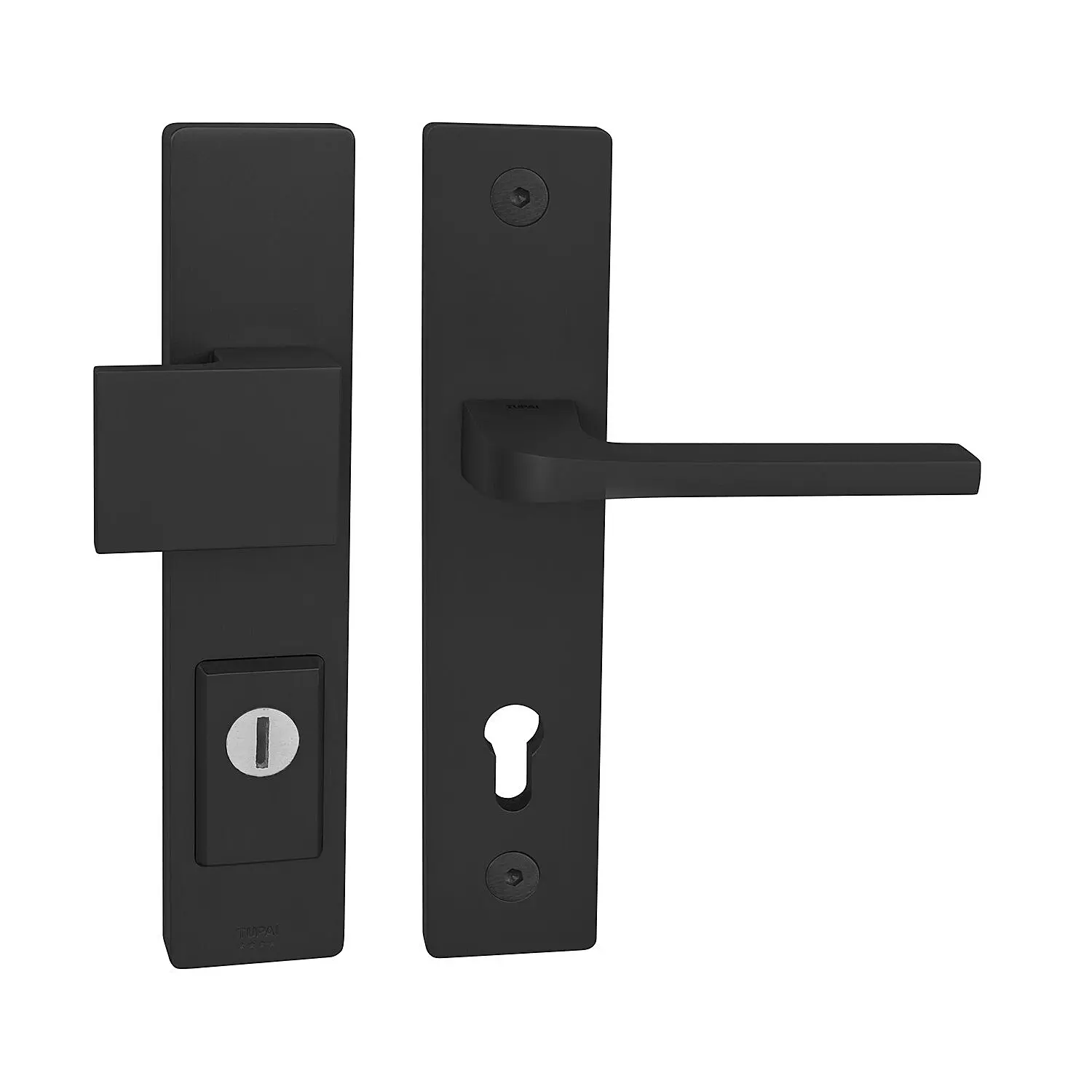 Bezpečnostní kování MP TI - FORTE PLUS 3214/SUPRA 3097 - SH (tloušťka dveří 64-70 mm) BS - Černá matná, madlo/klika