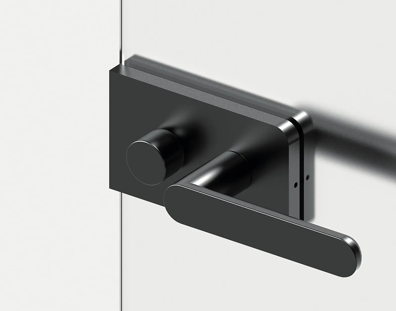 Zámek na skleněné dveře MP VM - TOTAL GLASS (BS - Černá matná), klika-klika, WC klíč, MP BS (černá mat)