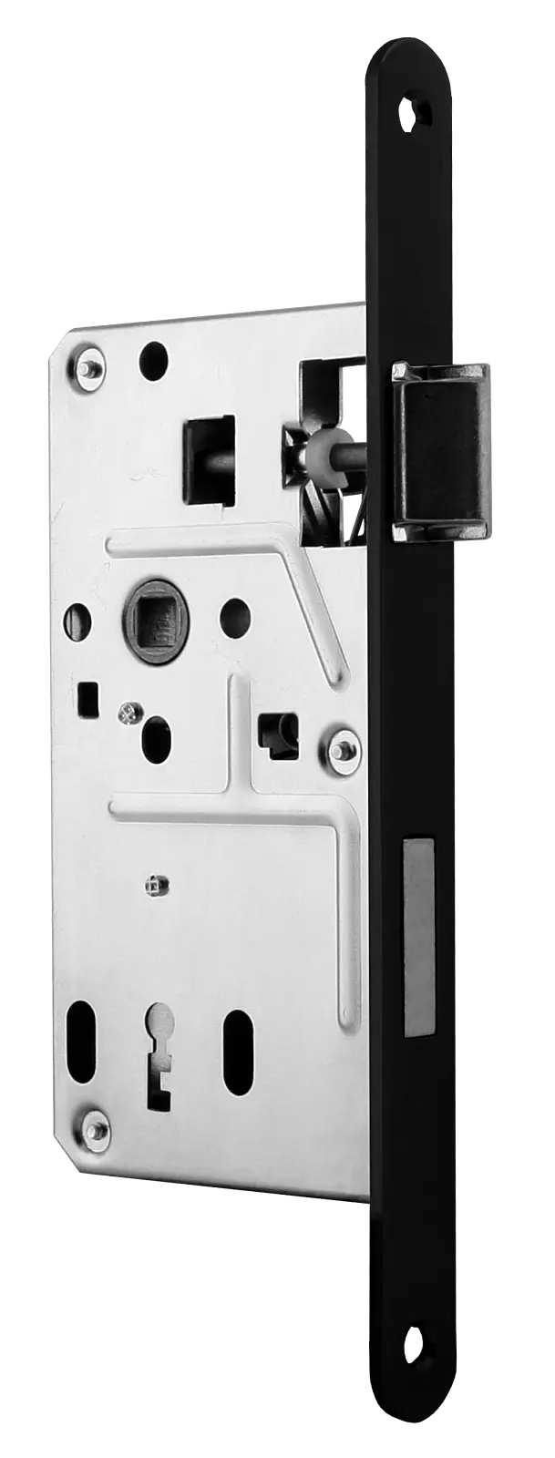 MPK - Zadlabací zámek BB 72/80 - D 2255 L/P (Černý pozink), Otvor pro obyčejný klíč BB, MP Černá