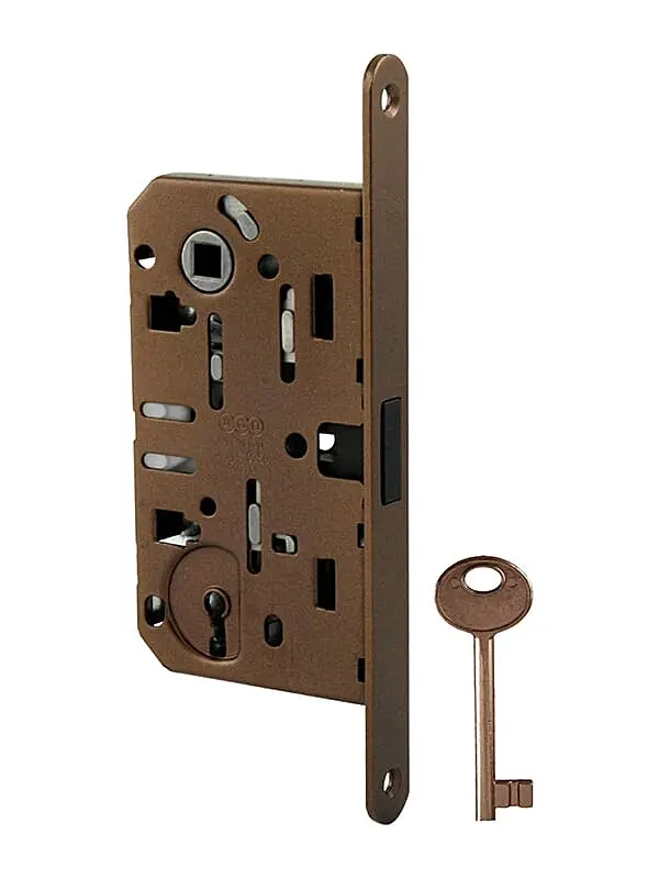 Magnetický zámek MP AGB MEDIANA POLARIS - BB (OGS - Bronz česaný matný), Otvor pro obyčejný klíč BB, MP OGS (bronz česaný mat), 90 mm