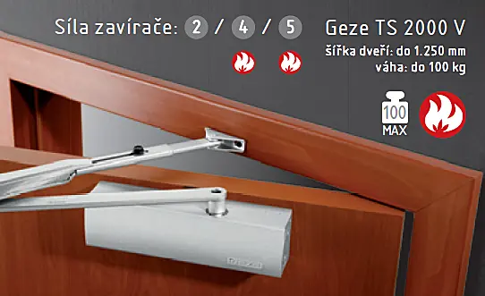 Zavírač ACT Geze TS 2000 V (STŘÍBRNÝ),