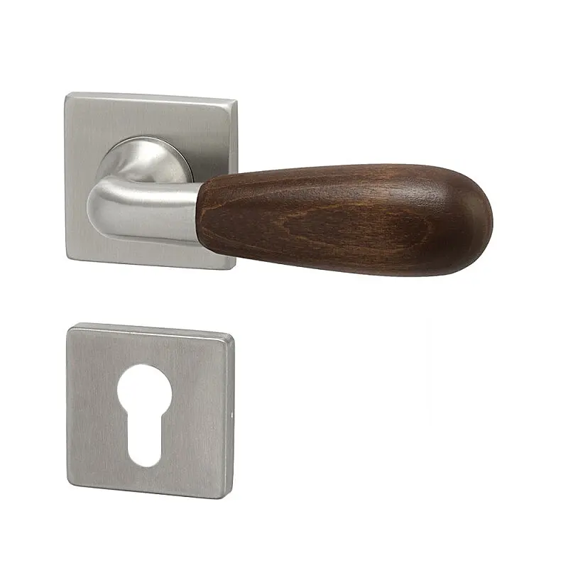 Dveřní kování HOLAR WS 00, hranatá (mahagon), klika-klika, WC klíč, HOLAR matný satin