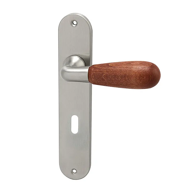 Dveřní kování HOLAR WSS 00, štítové (třešeň), klika pravá / koule, Otvor na cylindrickou vložku PZ, HOLAR matný satin, 72 mm