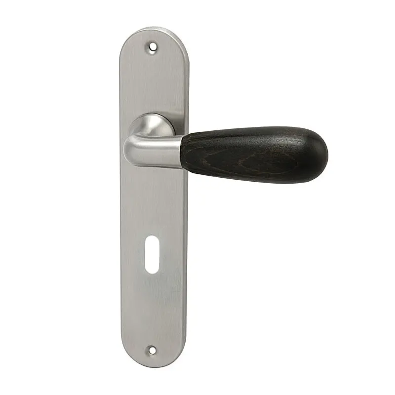 Dveřní kování HOLAR WSS 00, štítové (eben), klika levá / koule, Otvor na cylindrickou vložku PZ, HOLAR matný satin, 90 mm