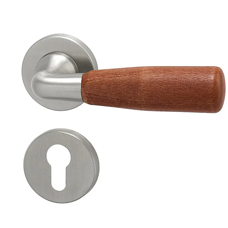 Dveřní kování HOLAR WS 01, kulatá (třešeň), klika-klika, Otvor pro obyčejný klíč BB, HOLAR matný satin