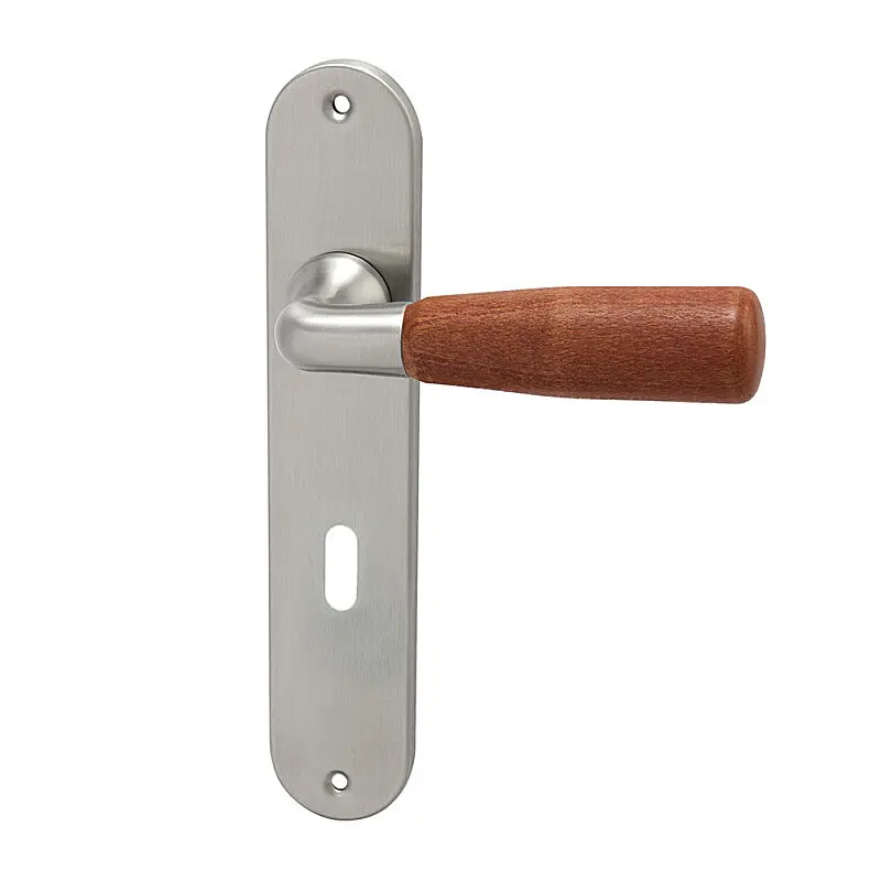 Dveřní kování HOLAR WSS 01, štítové (třešeň), klika-klika, Otvor na cylindrickou vložku PZ, HOLAR matný satin, 72 mm
