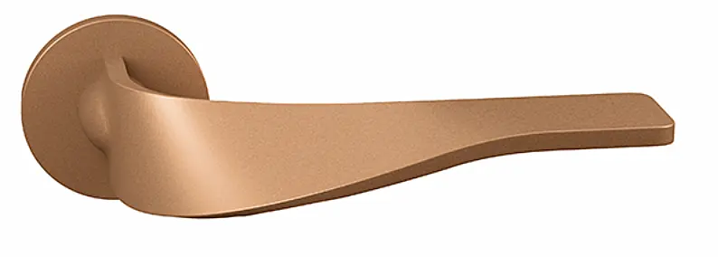 Dveřní kování TWIN FILOO (RC), klika/klika, kulatá rozeta, Kulatá rozeta s otvorem na cylidrickou vložku PZ, TWIN RC (red copper)