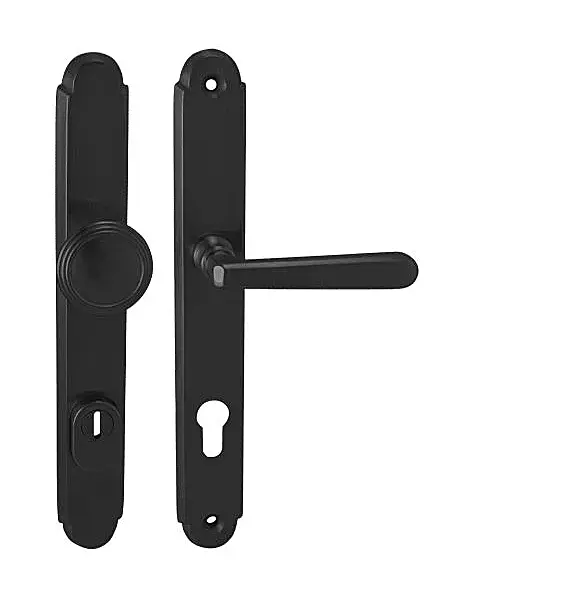 Zpevněné kování MP NI - ALT WIEN PLUS K (NB - Černá strukturovaná), Koule/klika, Otvor na cylindrickou vložku PZ, MP NB - černá strukturovaná, 92 mm