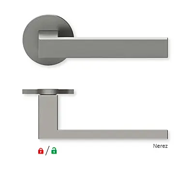 Dveřní kování QOLIBRI Smartbloc WC 1040 - R (Nerez), klika/klika s uzamykáním pravá, Uzamykání na klice, Nerez