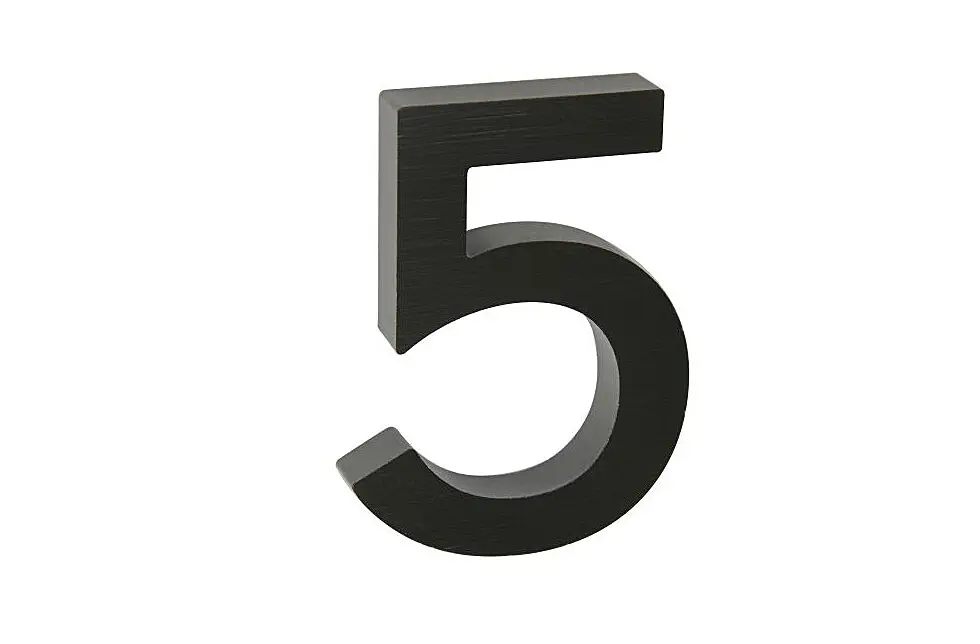 VÝPRODEJ Domovní číslo RICHTER 3D (černá matná) - 5, 5, RICHTER Černá matná