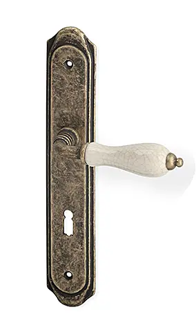 Dveřní kování ACT Antik (BRONZ), klika-klika, Otvor pro obyčejný klíč BB, AC-T Bronz, 90 mm