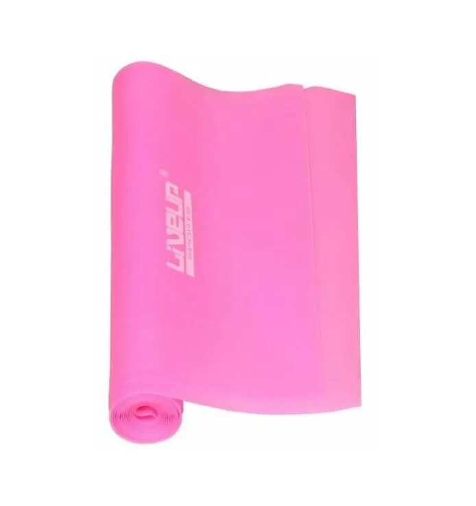 LiveUp Aerobic guma posilovací guma 120 x 15 cm růžová