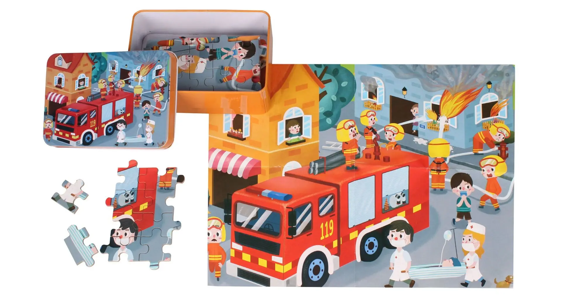 Hasící Vůz puzzle 100 dílků, 1 balení
