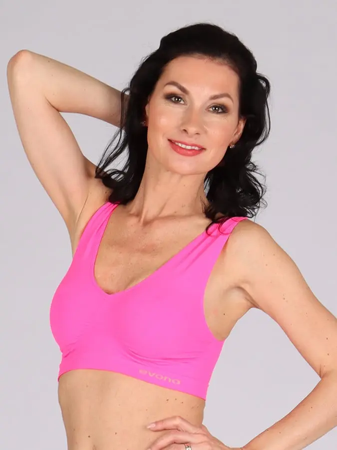 EVONA a.s. Dámská bezešvá sportovní podprsenka ROSIE růžová - PODPR.ROSIE RŮŽOVÁ L/XL