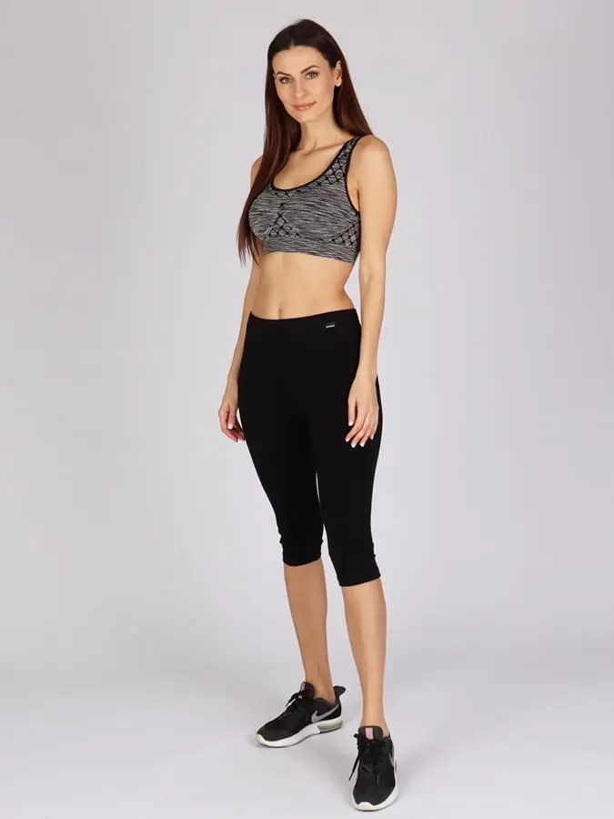 EVONA a.s. Dámské sportovní capri LEANA černé - Dámské sportovní capri LEANA černé 023 XS