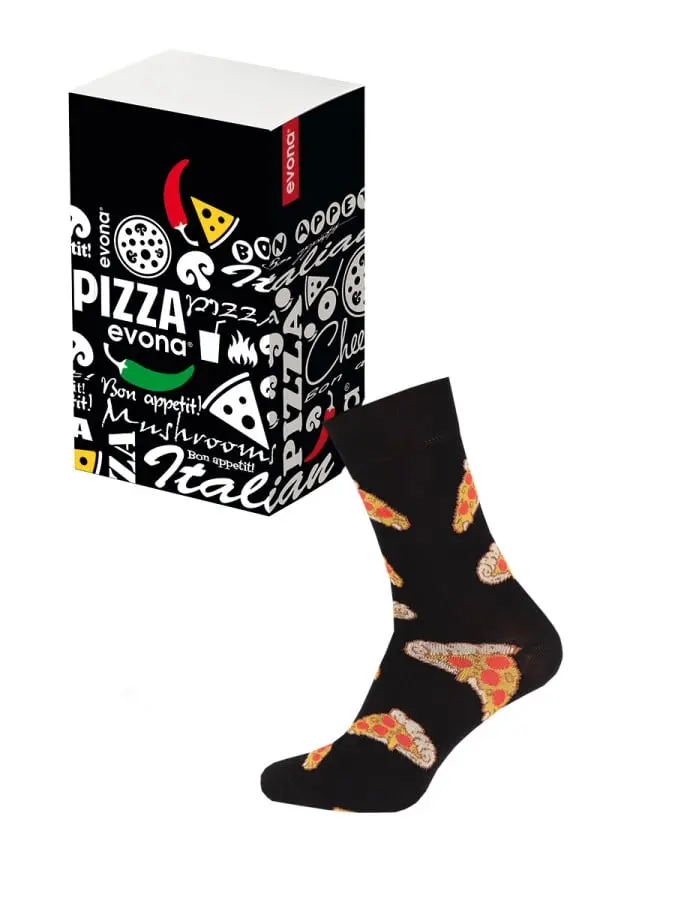 EVONA a.s. Pánský dárkový set PIZZERIA - ponožky s pizzou - SET PIZZERIA BASS 41-45