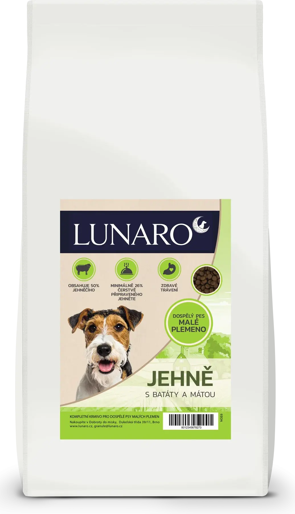 Lunaro Minted Lamb small breed 6kg - jehně s batáty