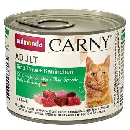 ANIMONDA konzerva CARNY Adult - hovězí, krůta, králík 200g