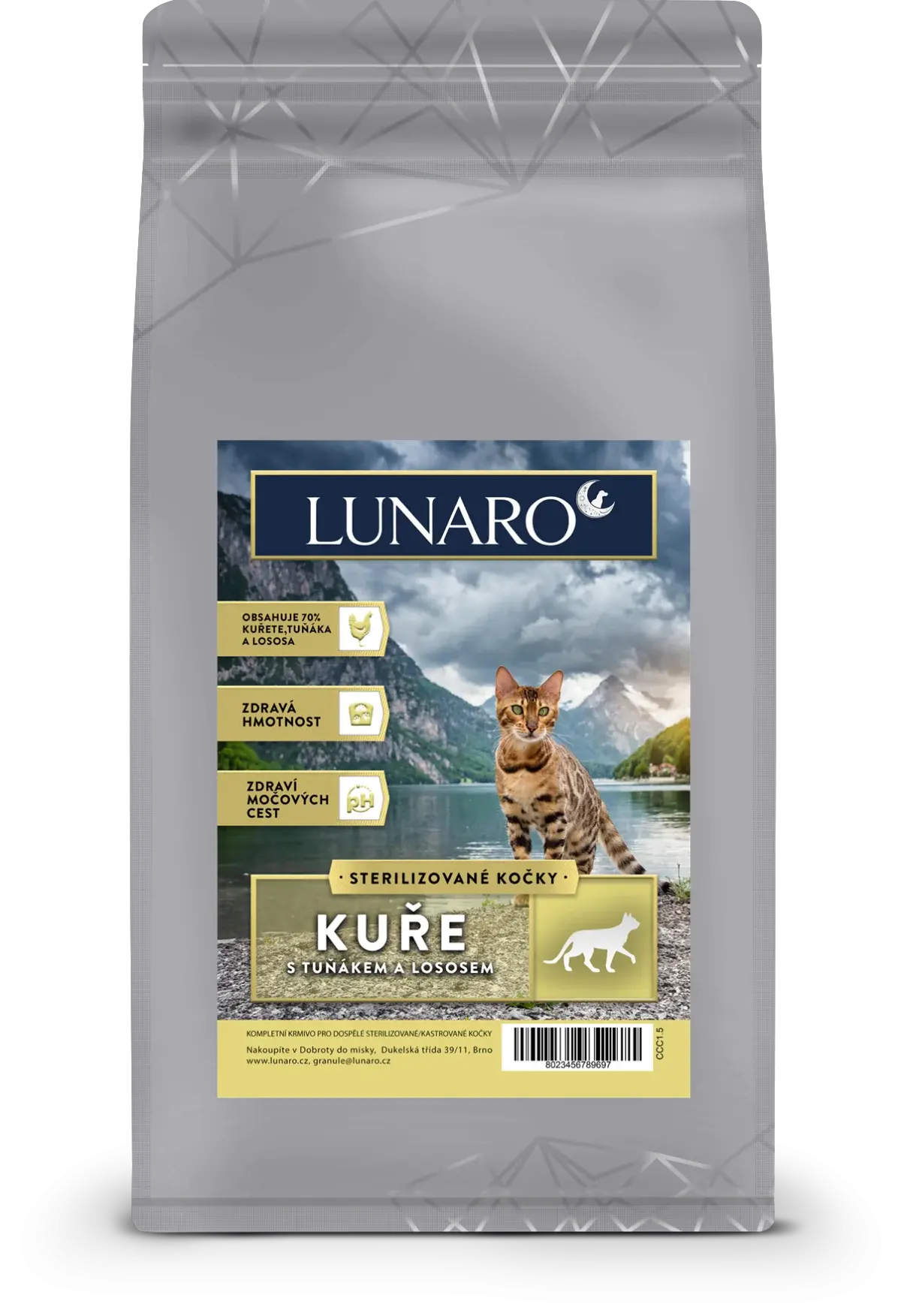 Lunaro Cat AquaPoulet Adult Steril 1,5kg - Kuře s rybama