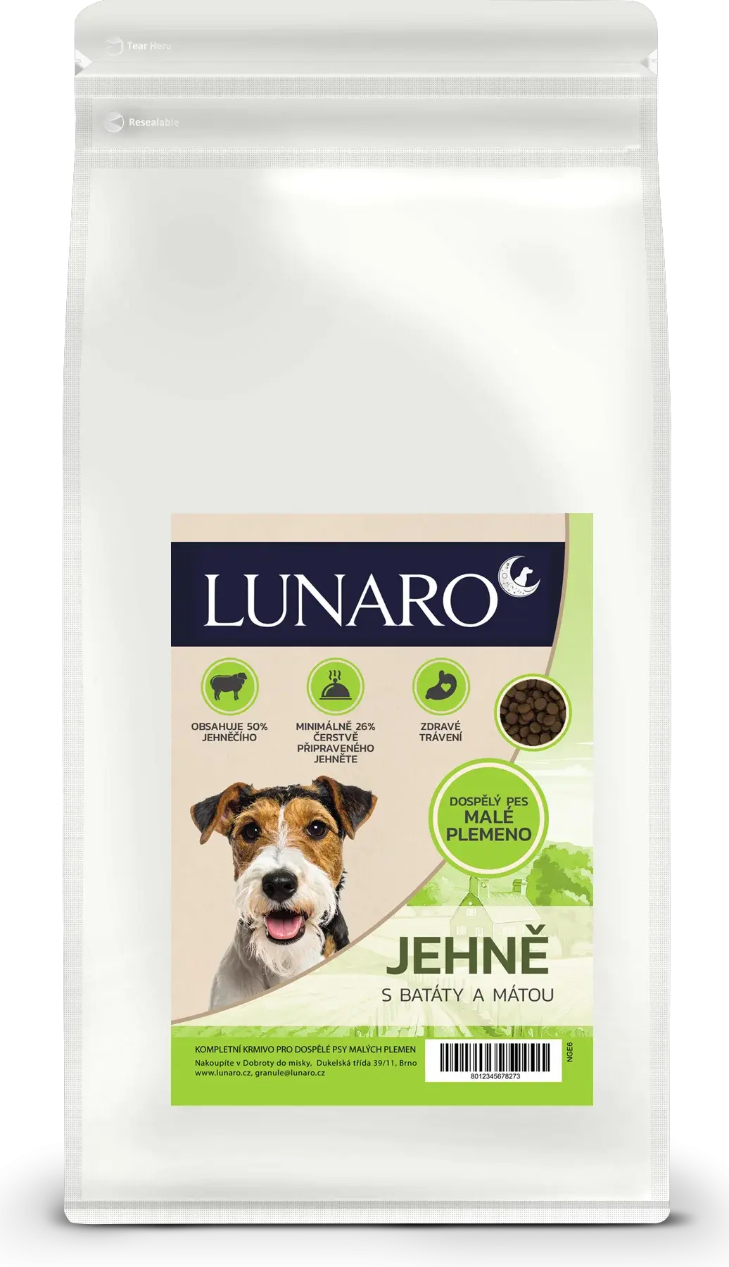 Lunaro Minted Lamb small breed 2kg - jehně s batáty