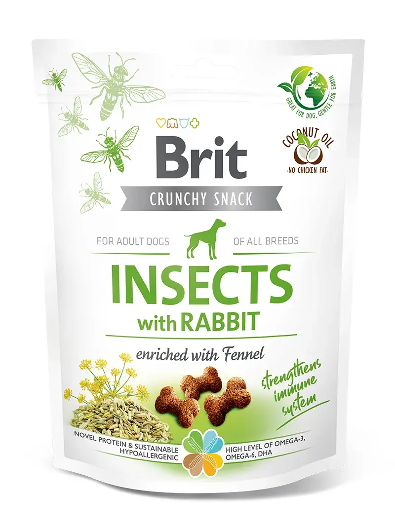 Brit Care Dog Crunchy Cracker Insects with Rabbit enriched with Fennel 200g