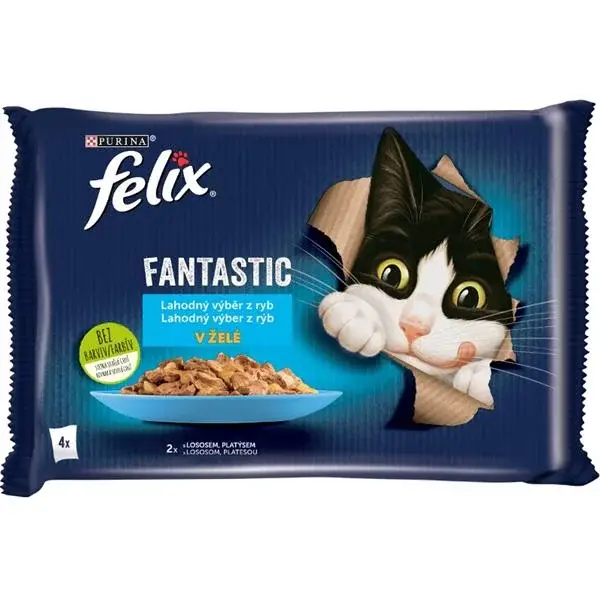 Felix Fantastic s lososem a platýsem v želé 4 x 85 g