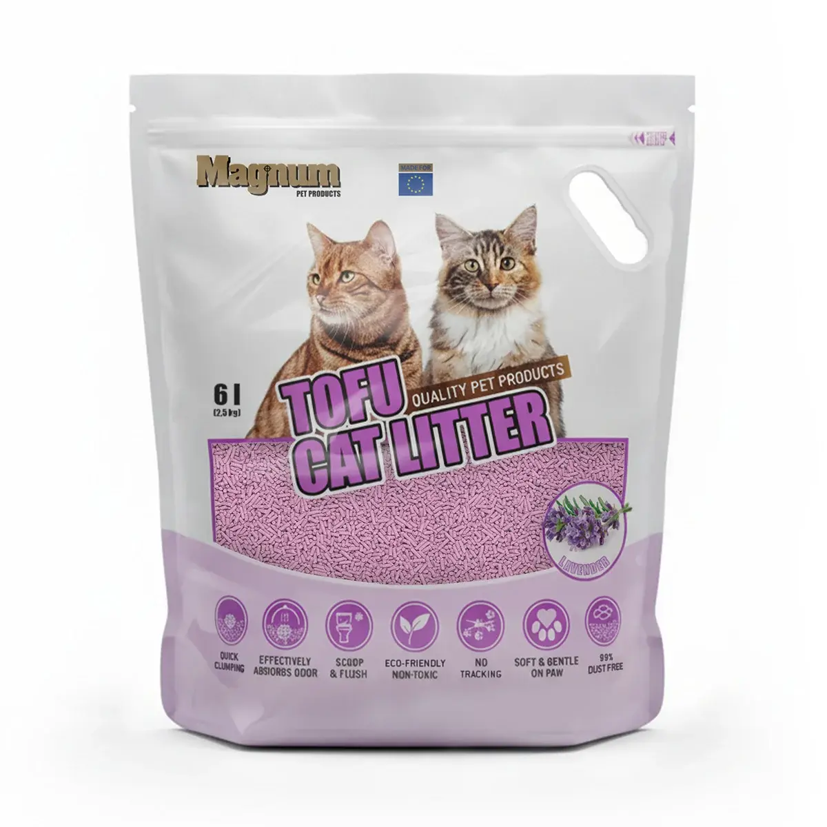 Magnum TOFU cat litter LAVENDER 2,5kg/min. absorpce 6l