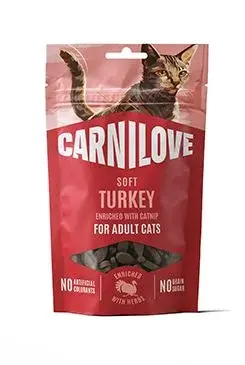 Carnilove Grain Free - pamlsky pro kočky Carnilove Cat SOFT Snack Turkey+Catnip 50g