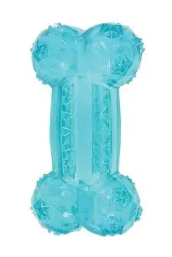 Hračka pes kost BONE TPR POP 14cm tyrkysová Zolux