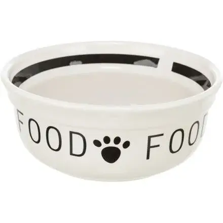 Keramická miska FOOD, bílá/černá - 1,6 l/ ø 20 cm