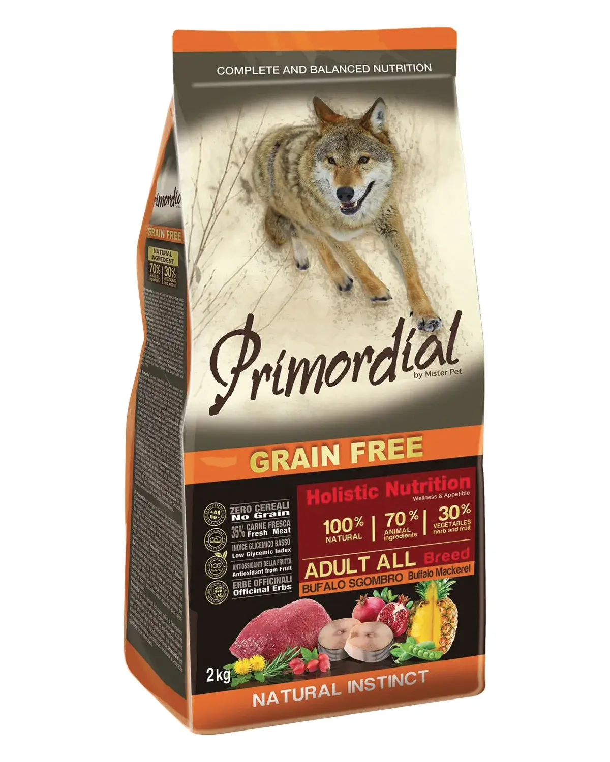 Primordial Dog GF Adult Buffalo&Mackerele 2kg