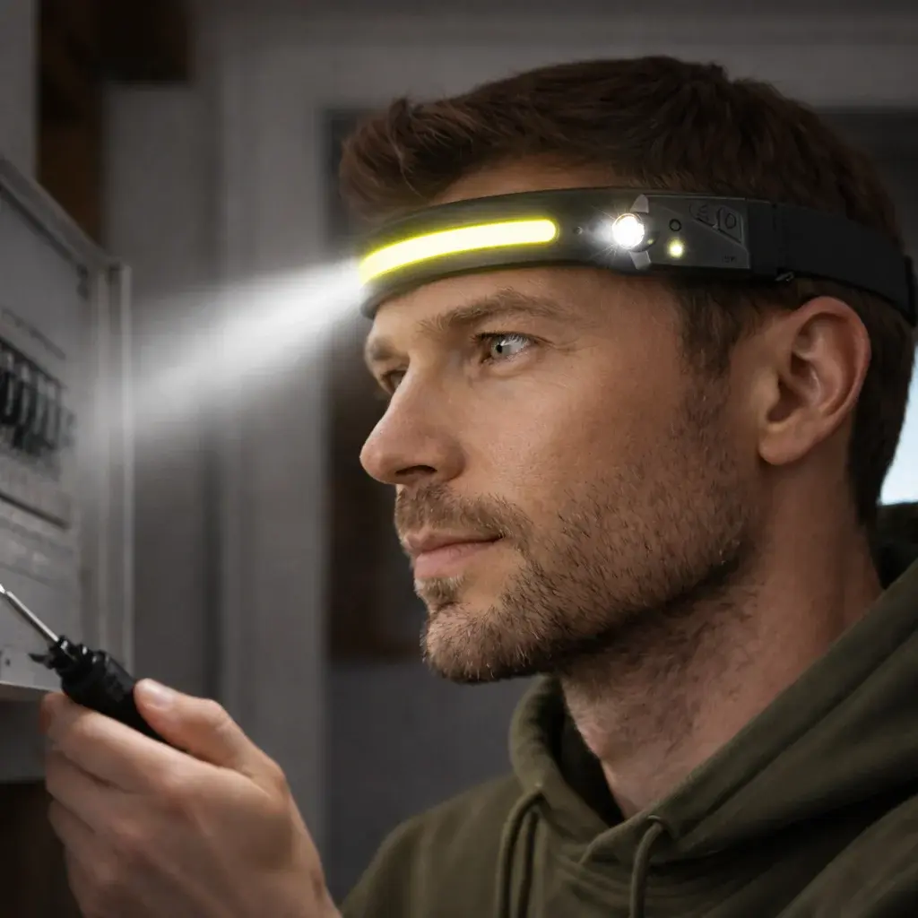 Zaparkorun Univerzální dobíjecí COB LED čelovka