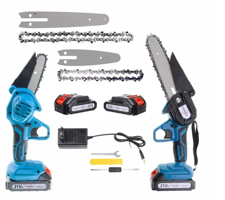 Nakida Akumulátorová ruční mini pilka NAKIDA HT-5719 + 2x baterie 21 V + 127 mm + 185 mm lišta + 2 řetězy