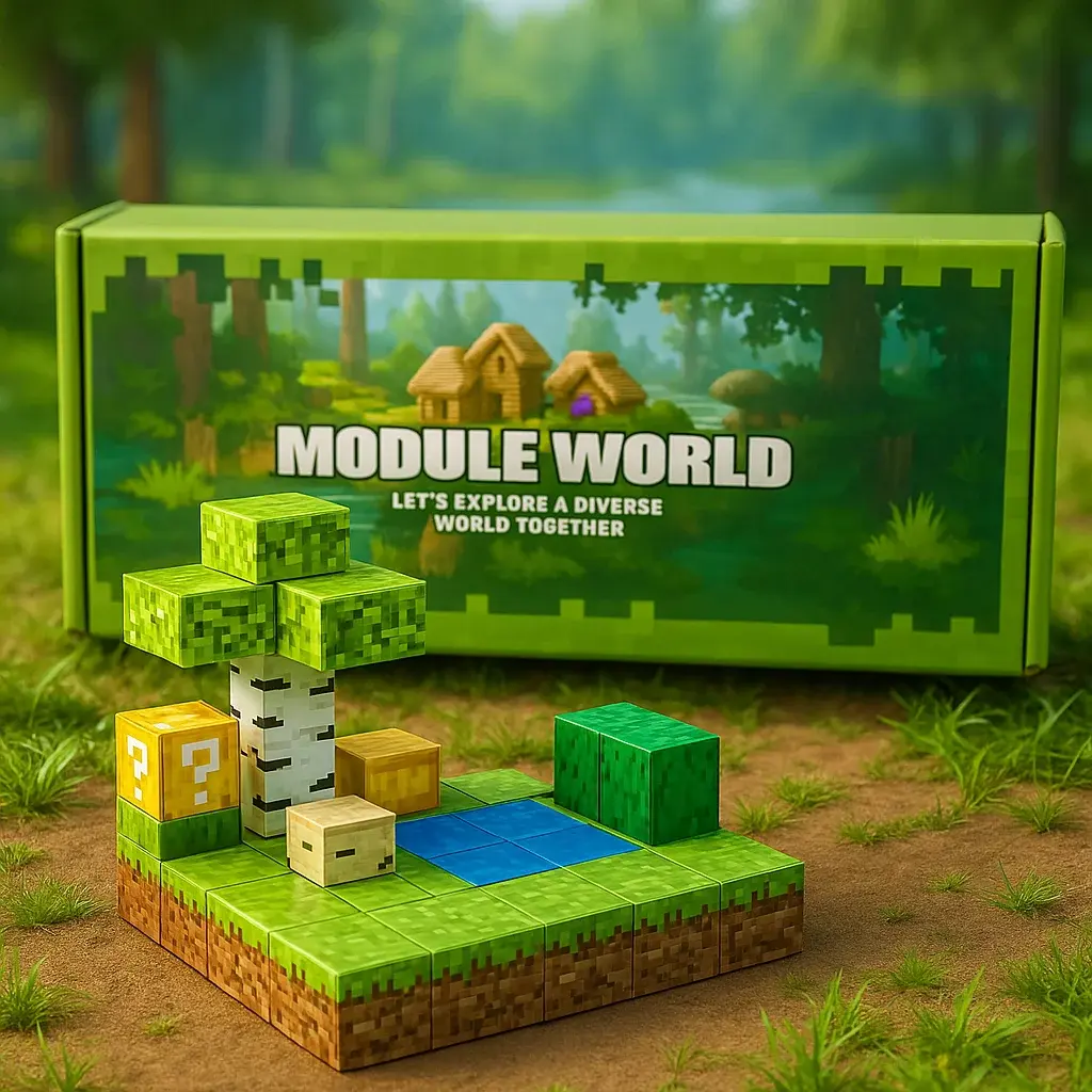 Magnetická stavebnice Module World - 48 kostiček + 2 figurky